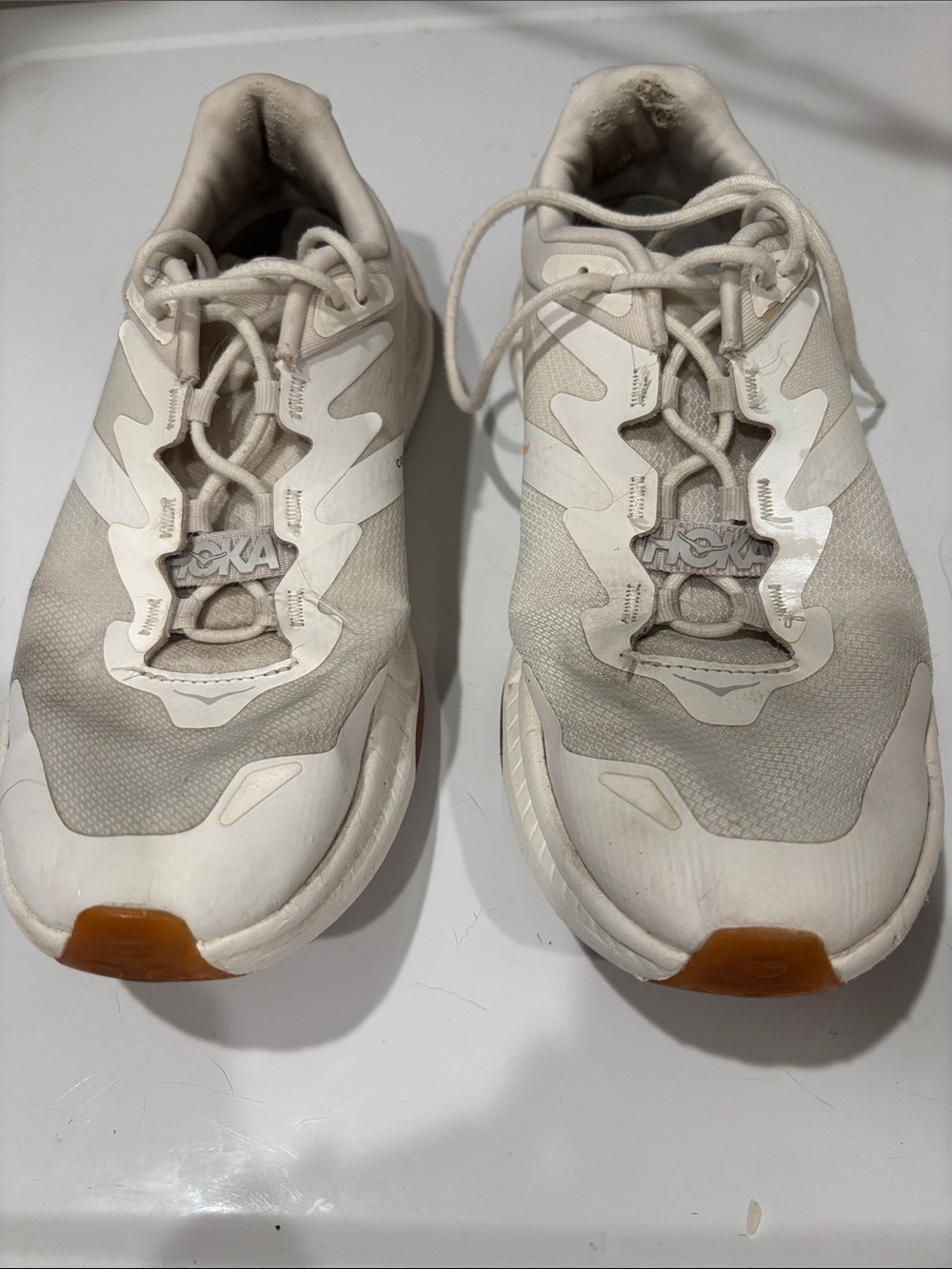 Hoka transport White Athletic Sneakers with Gum Accents